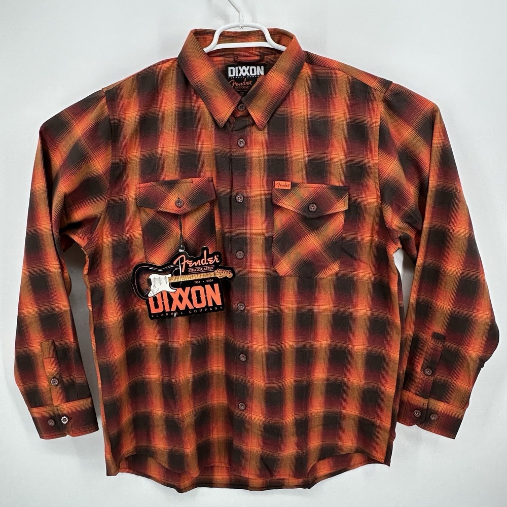 DIXXON FLANNEL x FENDER "STRATOCASTER" Flannel Shirt Collab Men's Size 2XL Strat